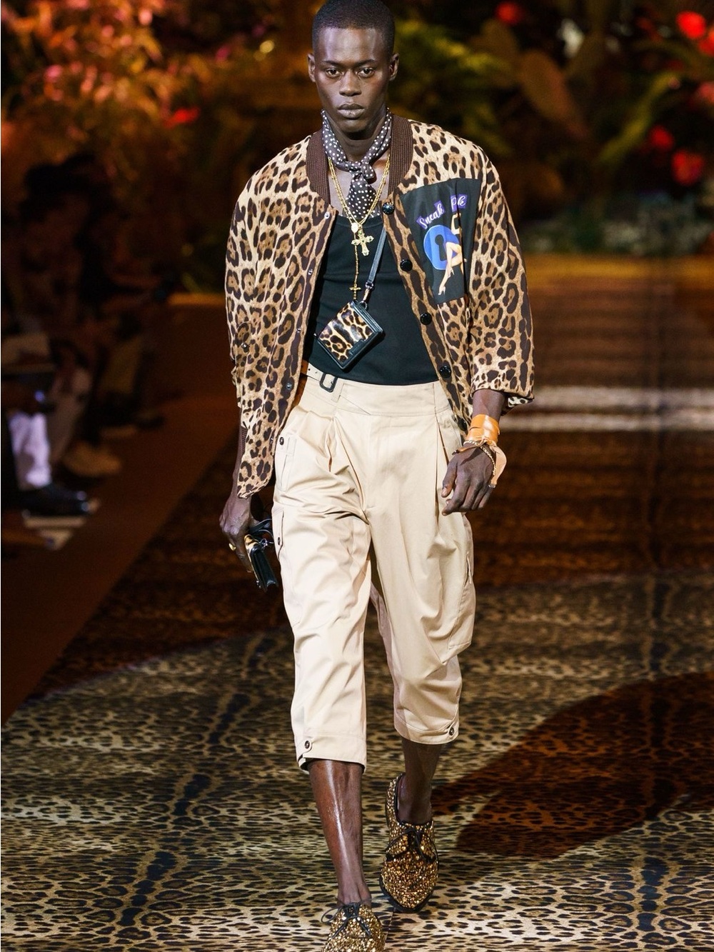 Dolce & Gabbana SS20 Runway Leopard Sneak Peek Bomber Jacket